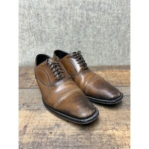 To Bootβ New York Adam Derrick Brown Leather Brogue Cap Toe Oxford Dress Shoes 9